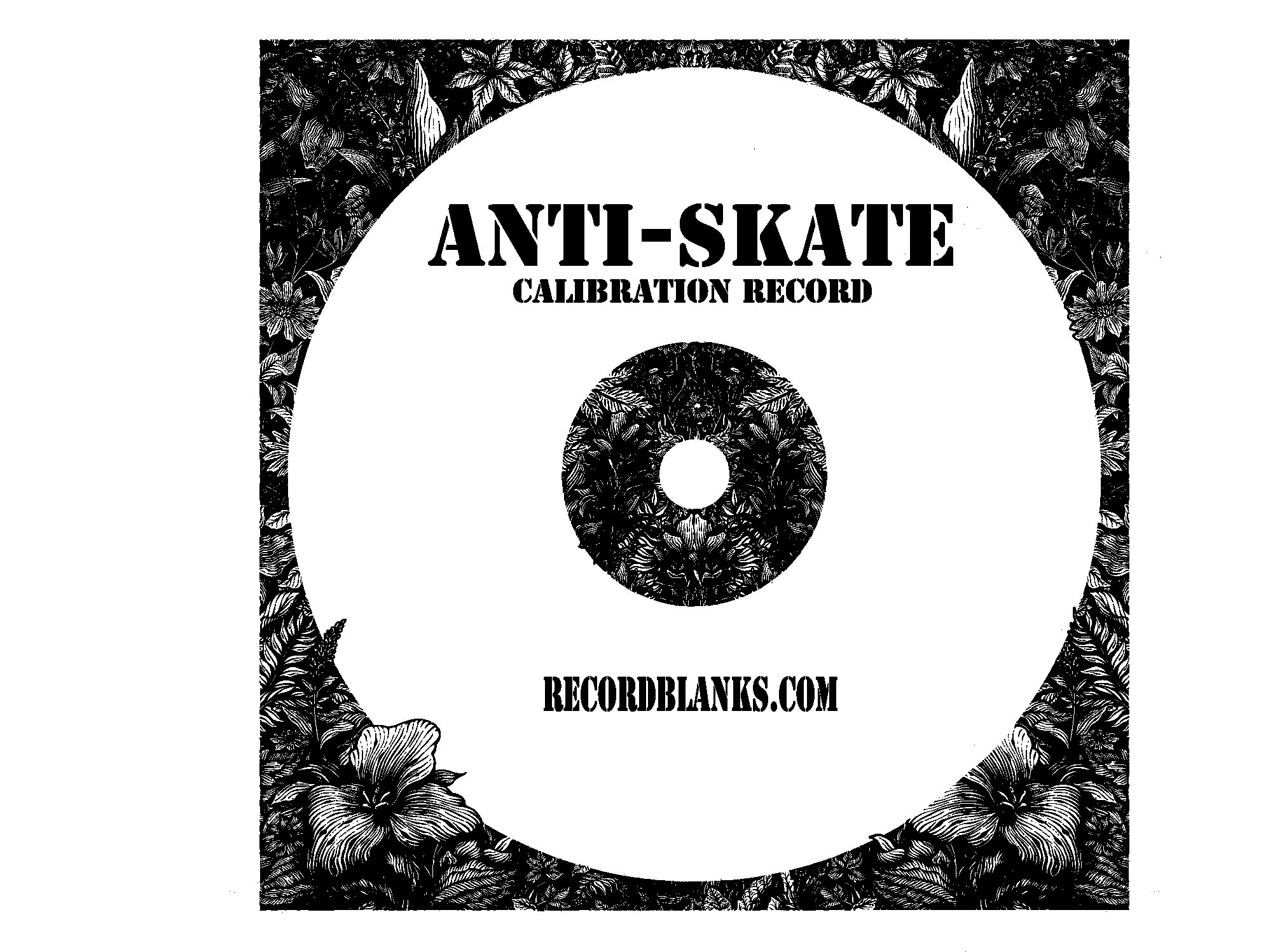 Anti-Skate Blank Vinyl Calibration Record recordblanks.com